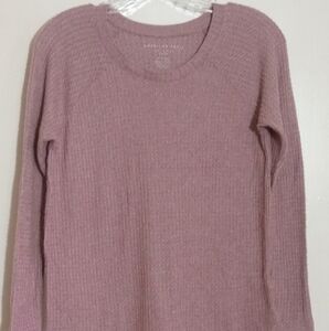 AEO soft and sexy plush scoop neck raglan waffle top women's size xsmall
